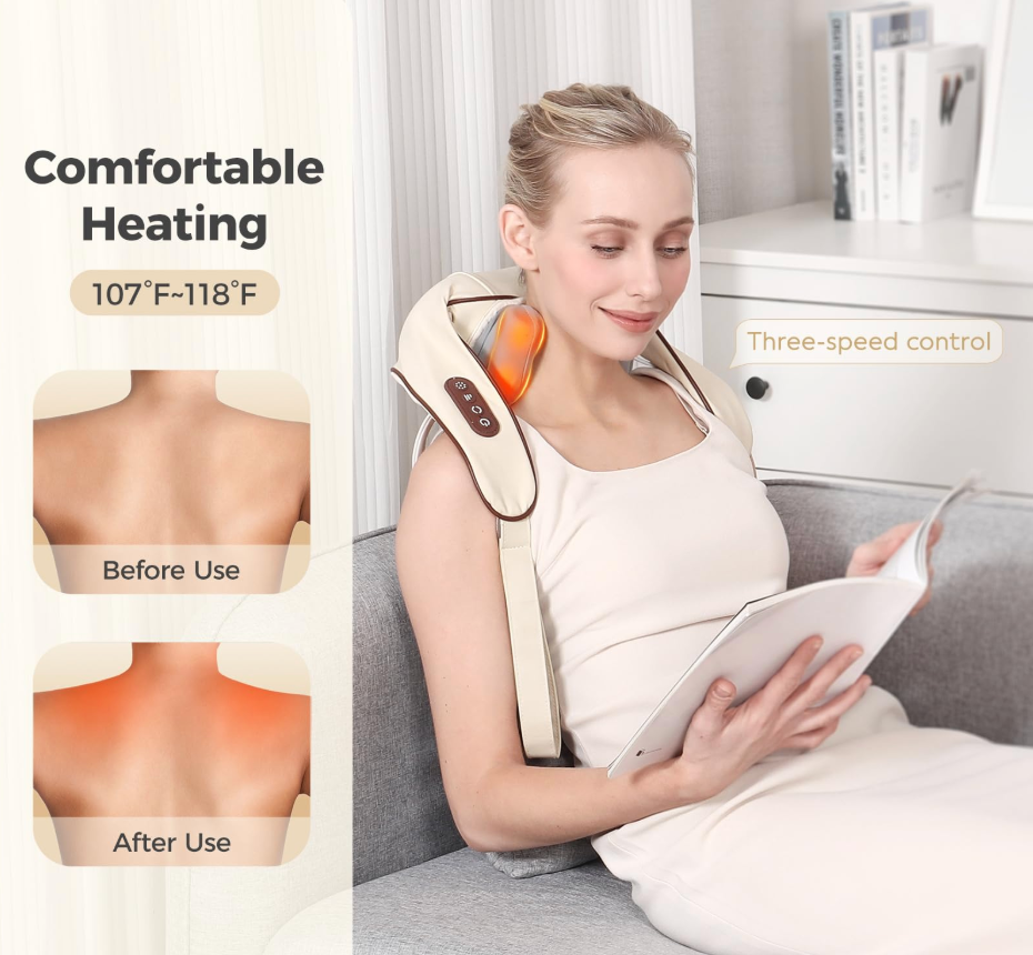 6D Neck & Shoulder Massager with Infrared Heat