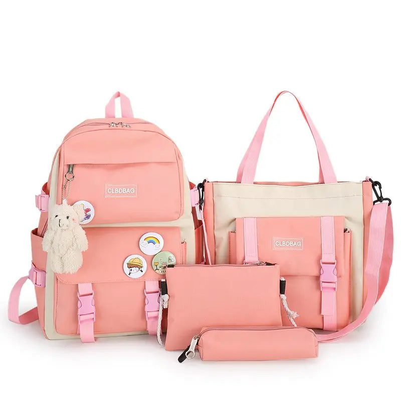 4-Piece Kawaii School Backpack Set