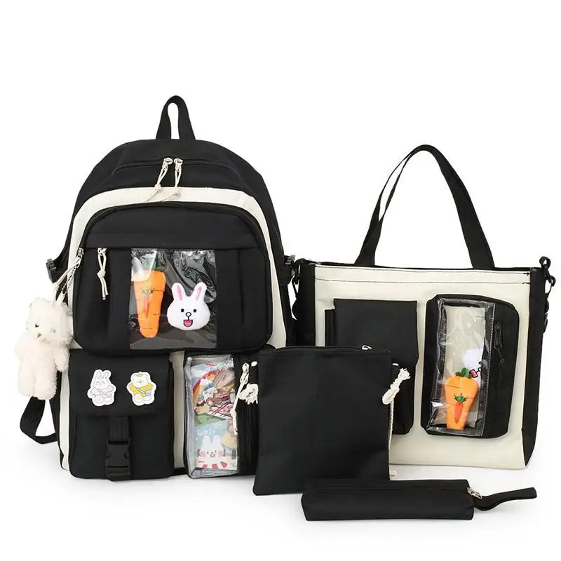 4-Piece Kawaii School Backpack Set