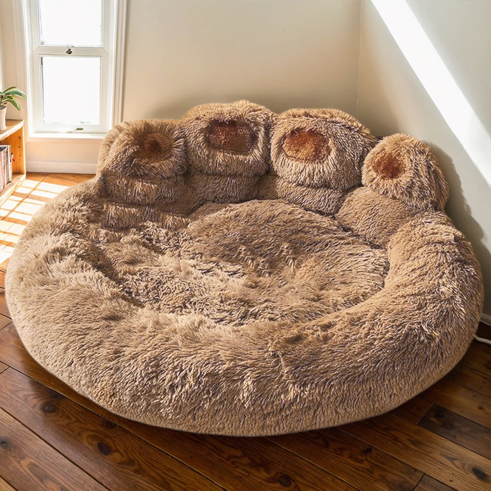 Paw Shape Plush Bed for Puppies and Kittens