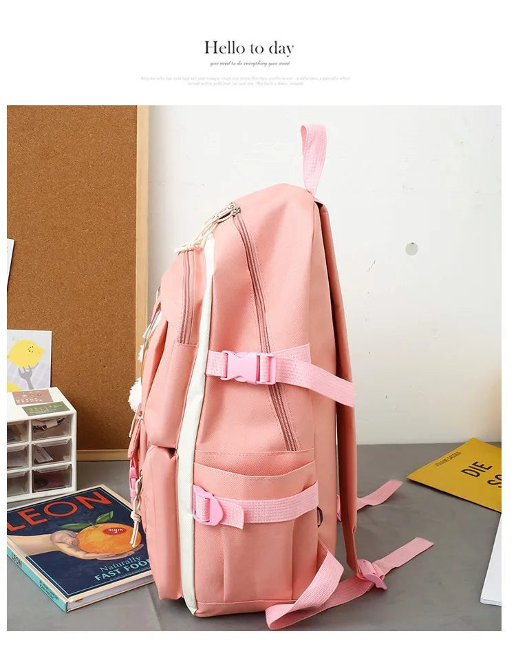 4-Piece Kawaii School Backpack Set