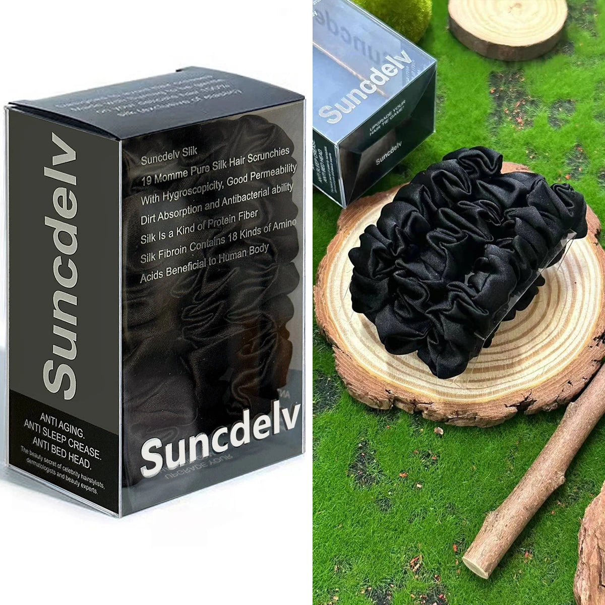 3PCS Mulberry Silk Hair Scrunchies