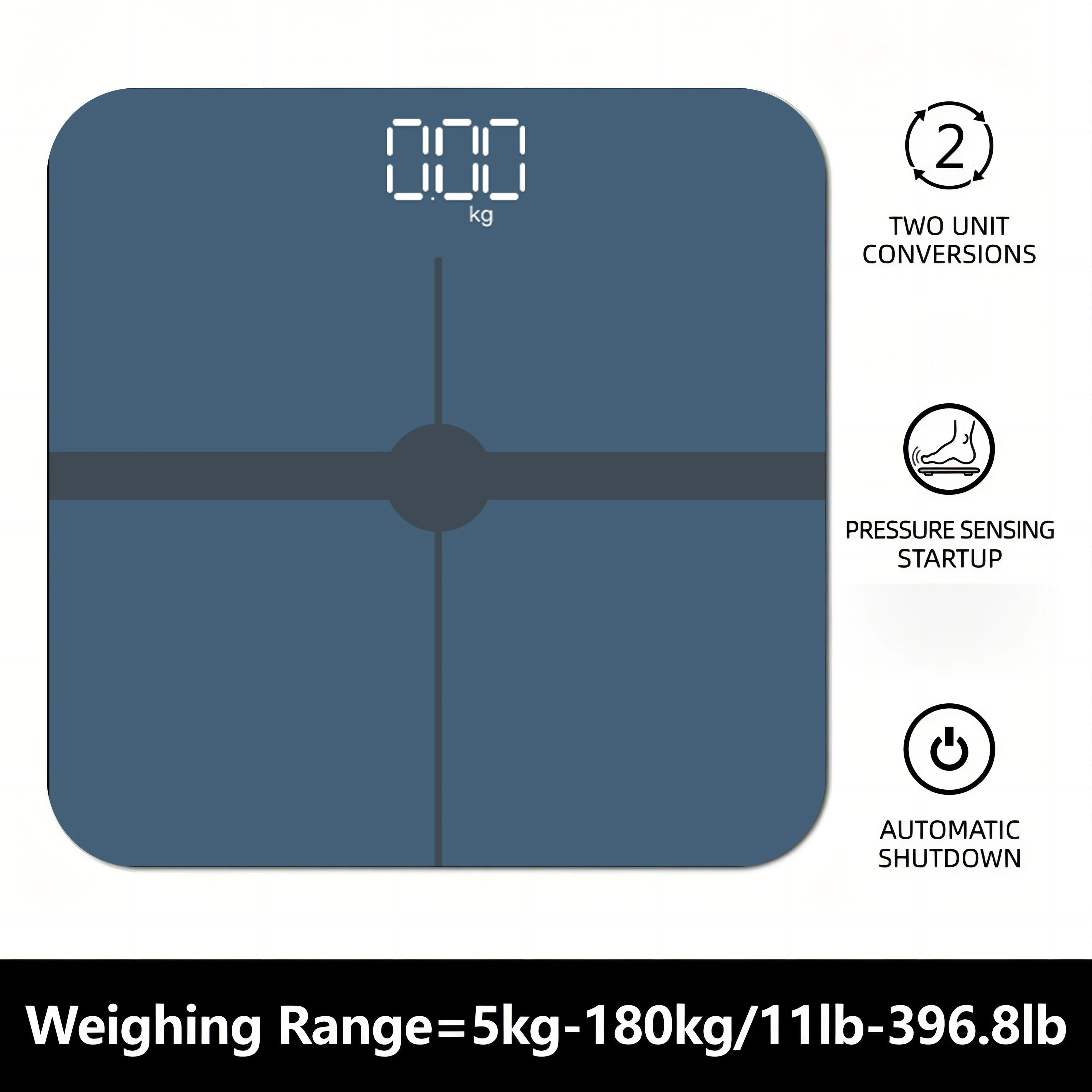 Blue Digital Bathroom Scale for Body Weight