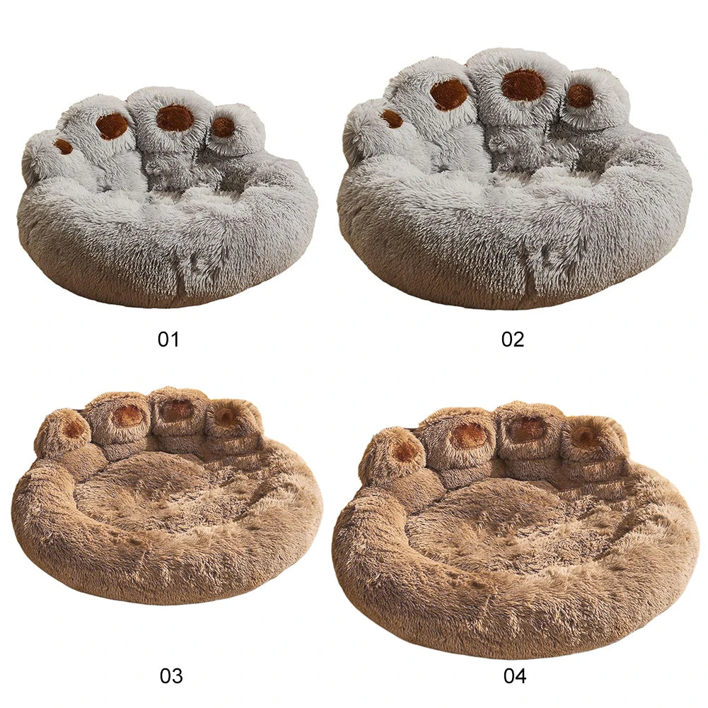 Paw Shape Plush Bed for Puppies and Kittens