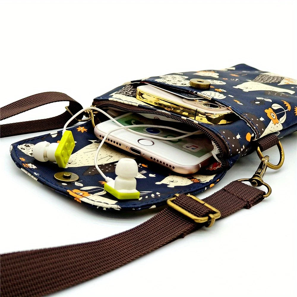 Kawaii Cat Print Crossbody Bag