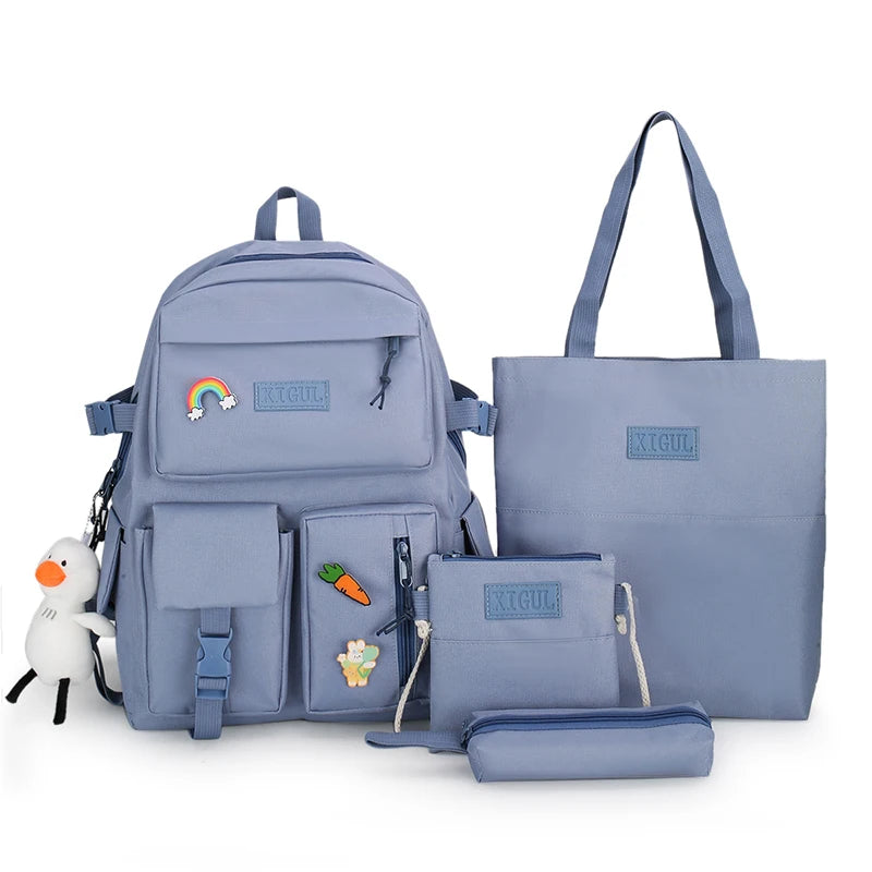 4-Piece Kawaii School Backpack Set