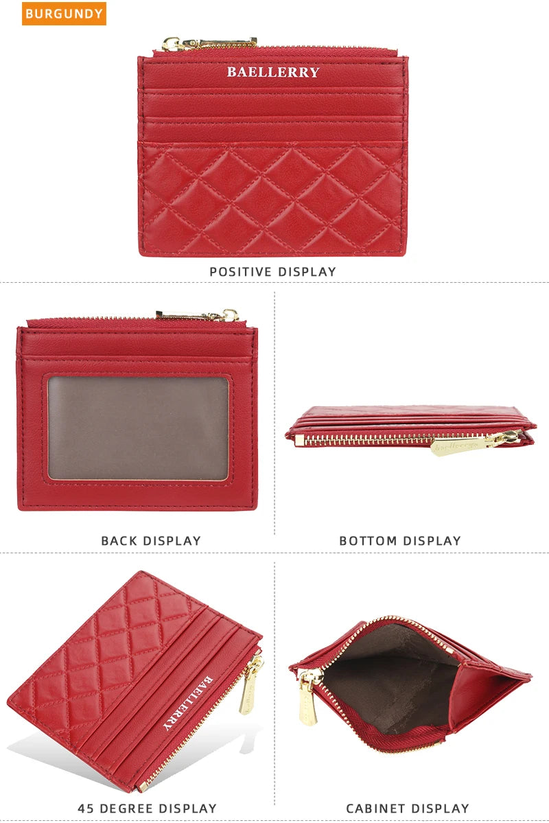 Mini Women's Slim Zipper Leather Wallet