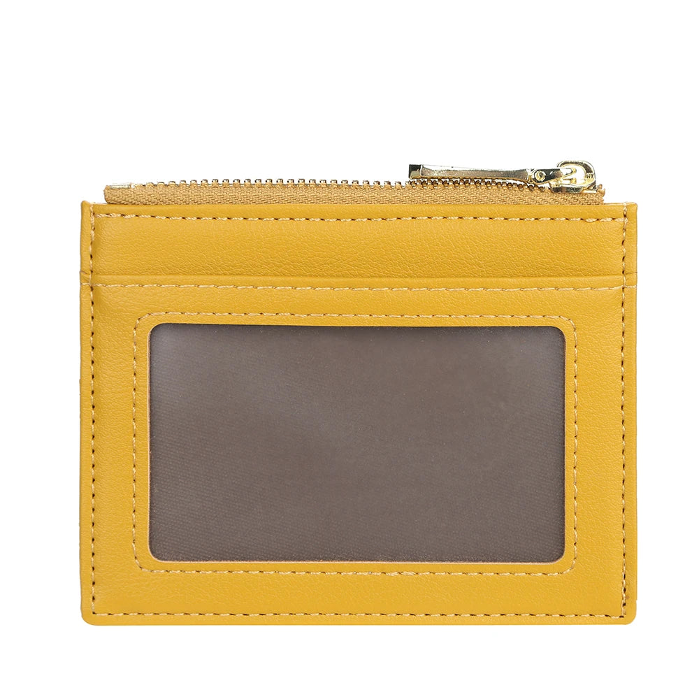 Mini Women's Slim Zipper Leather Wallet