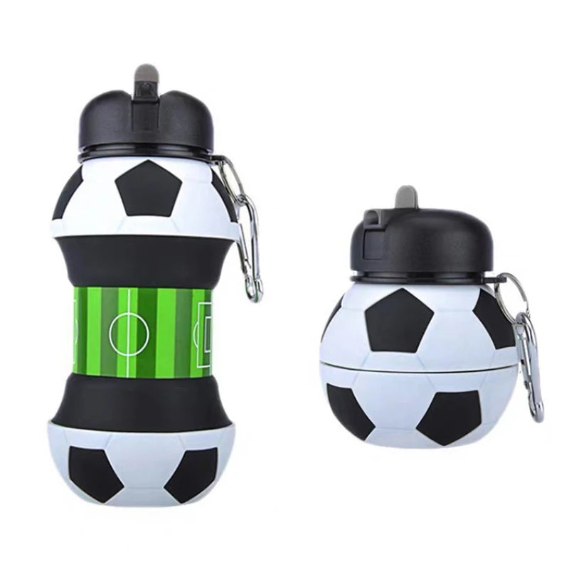 Football Shaped Folding Silicone Water Bottle